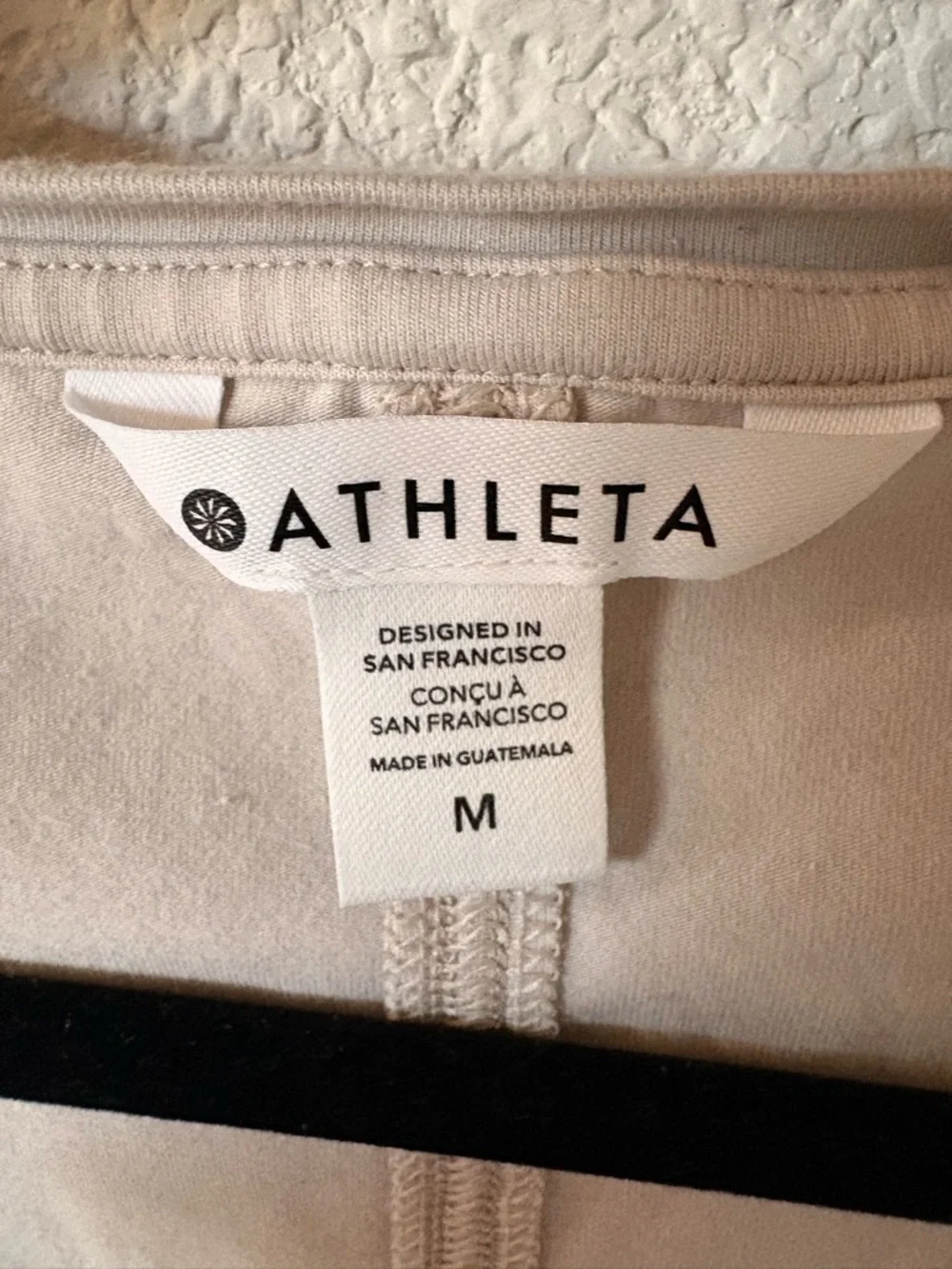 Athleta Light Beige V-Neck Short Sleeve Tee - Picture 3 of 3
